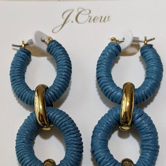 J. Crew Cotton Raffia-wrapped Chain Earrings - Picture 3 of 4